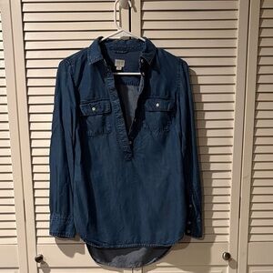 a new day Blue Button-Up Top